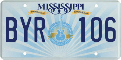 MS license plate BYR106