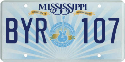 MS license plate BYR107