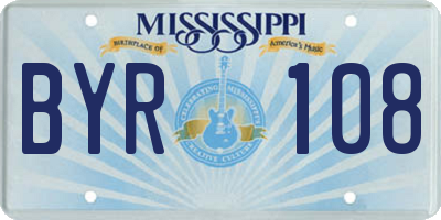 MS license plate BYR108
