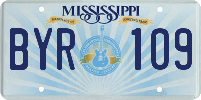 MS license plate BYR109