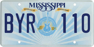 MS license plate BYR110