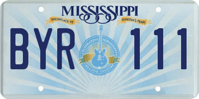 MS license plate BYR111