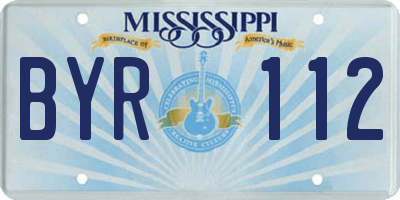 MS license plate BYR112