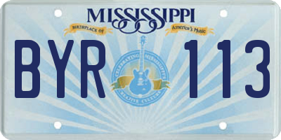 MS license plate BYR113
