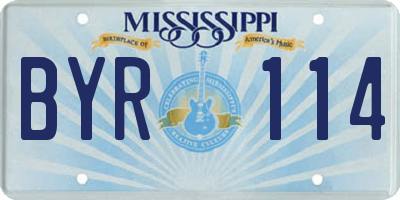 MS license plate BYR114