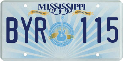 MS license plate BYR115