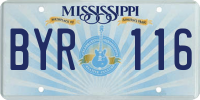 MS license plate BYR116