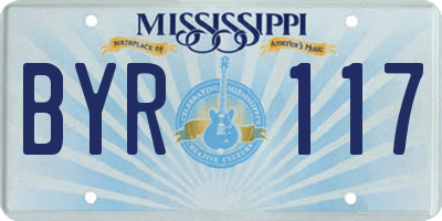 MS license plate BYR117