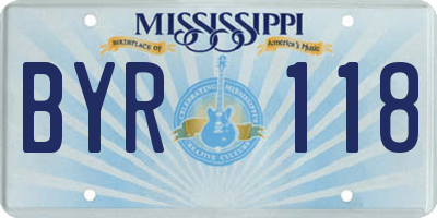 MS license plate BYR118