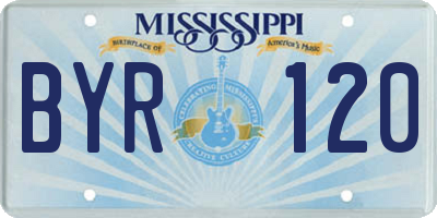 MS license plate BYR120