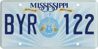 MS license plate BYR122