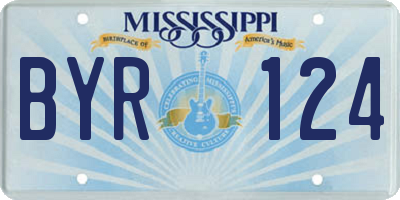 MS license plate BYR124