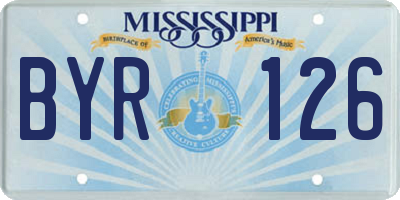 MS license plate BYR126