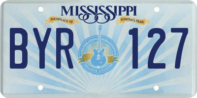 MS license plate BYR127