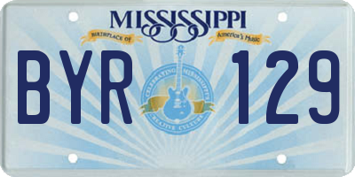 MS license plate BYR129