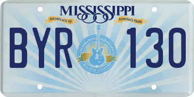 MS license plate BYR130