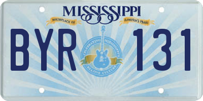 MS license plate BYR131