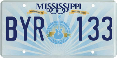 MS license plate BYR133