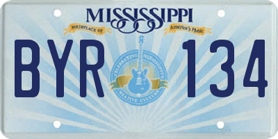 MS license plate BYR134