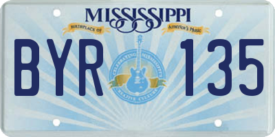 MS license plate BYR135