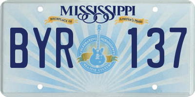 MS license plate BYR137
