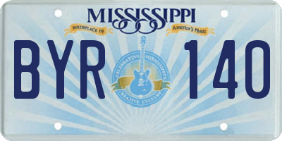 MS license plate BYR140