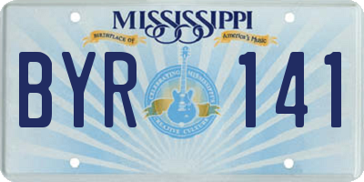 MS license plate BYR141