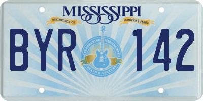 MS license plate BYR142