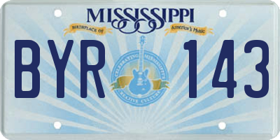 MS license plate BYR143