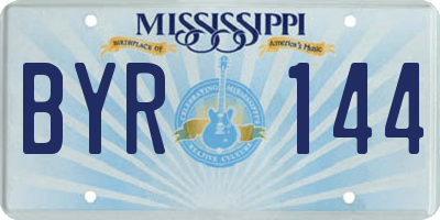 MS license plate BYR144