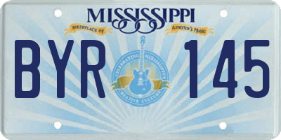 MS license plate BYR145
