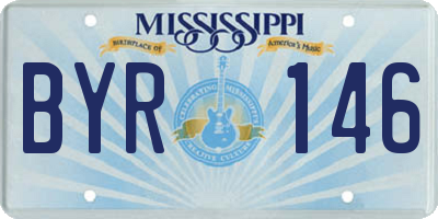 MS license plate BYR146