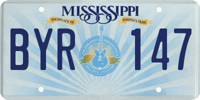 MS license plate BYR147