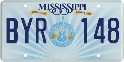 MS license plate BYR148