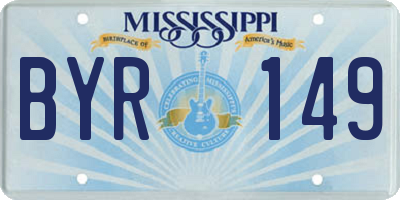 MS license plate BYR149