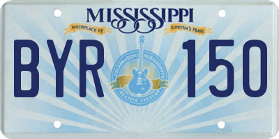 MS license plate BYR150