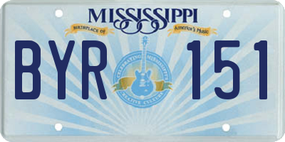 MS license plate BYR151