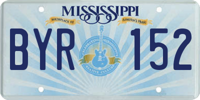 MS license plate BYR152