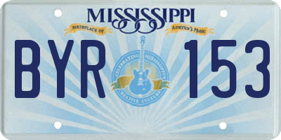 MS license plate BYR153
