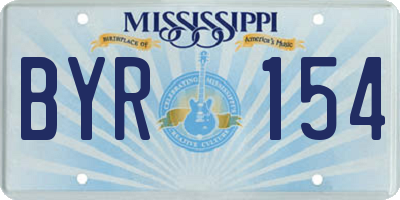 MS license plate BYR154