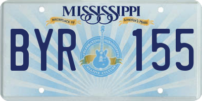 MS license plate BYR155