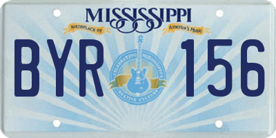 MS license plate BYR156