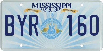 MS license plate BYR160