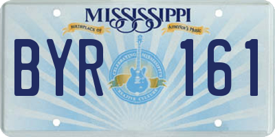 MS license plate BYR161