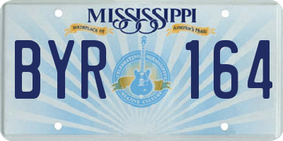 MS license plate BYR164