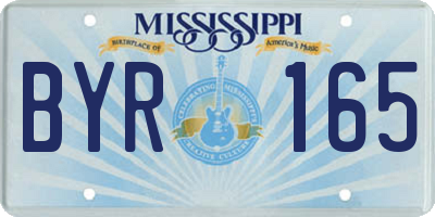 MS license plate BYR165