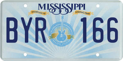 MS license plate BYR166