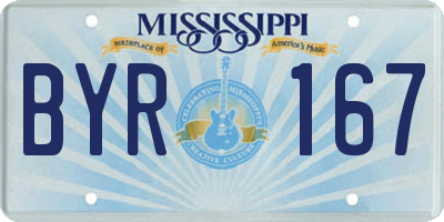 MS license plate BYR167