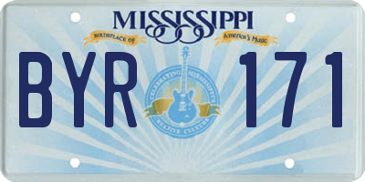 MS license plate BYR171