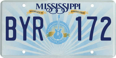 MS license plate BYR172